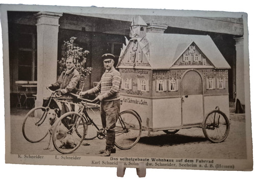 Wohnhaus auf fahrrad - auf,